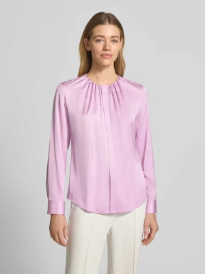 Bluzka z długim rękawem o kroju regular fit z mieszanki jedwabiu model 'BANORAH' Boss