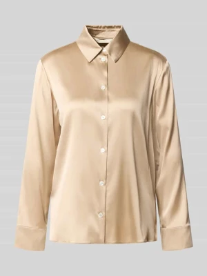bluzka koszulowa o kroju regular fit z mieszanka jedwabiu model 'Navetta' MM By Max Mara Piaskowy