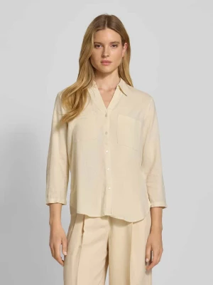 Bluzka z długim rękawem o kroju regular fit z mieszanki lnu i wiskozy Tom Tailor