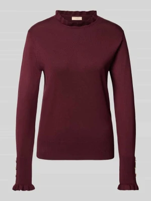 Bluzka z długim rękawem o kroju regular fit z mieszanki wiskozy model ‘Katie’ FREE/QUENT