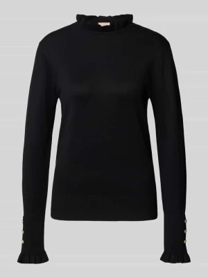 Bluzka z długim rękawem o kroju regular fit z mieszanki wiskozy model ‘Katie’ FREE/QUENT
