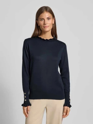 Bluzka z długim rękawem o kroju regular fit z mieszanki wiskozy model ‘Katie’ FREE/QUENT