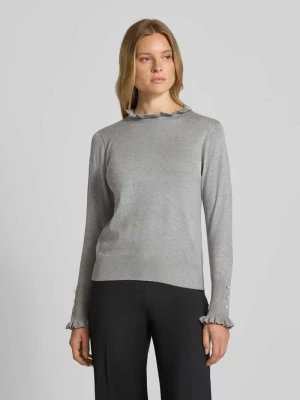 Bluzka z długim rękawem o kroju regular fit z mieszanki wiskozy model ‘Katie’ FREE/QUENT