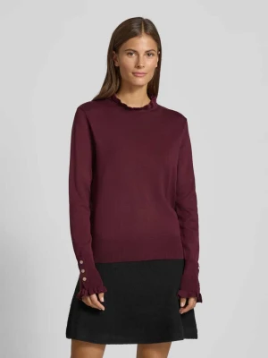 Bluzka z długim rękawem o kroju regular fit z mieszanki wiskozy model ‘Katie’ FREE/QUENT