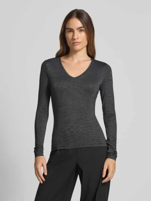 Bluzka z długim rękawem o kroju regular fit z mieszanki wiskozy model ‘LAVA’ Vero Moda Czarny