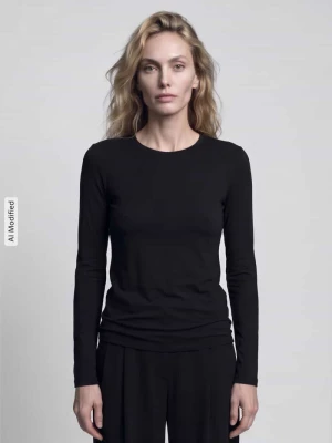 bluzka z długim rękawem o kroju regular fit z mieszanki wiskozy model 'MULTIE' Weekend Max Mara Czarny