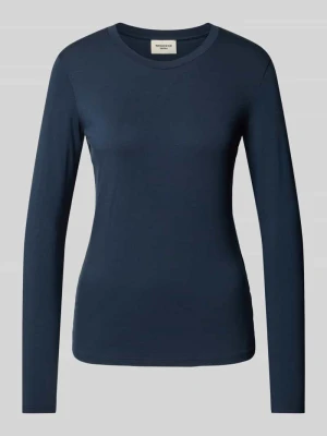 bluzka z długim rękawem o kroju regular fit z mieszanki wiskozy model 'MULTIE' Weekend Max Mara Granatowy