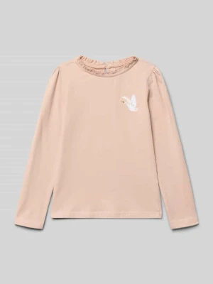Bluzka z długim rękawem o kroju regular fit z nadrukiem z logo BLUE SEVEN