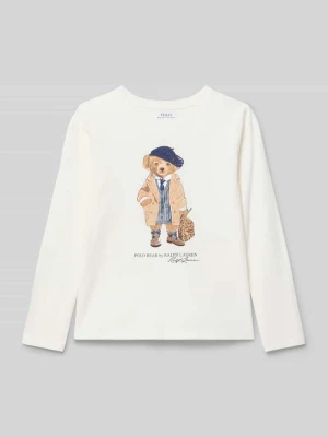 Bluzka z długim rękawem o kroju regular fit z nadrukiem z logo Polo Ralph Lauren Kids