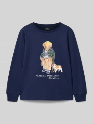 Bluzka z długim rękawem o kroju regular fit z nadrukiem z logo Polo Ralph Lauren Kids