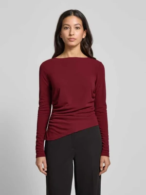 Bluzka z długim rękawem o kroju regular fit z plisami model ‘Hellen’ GUIDO MARIA KRETSCHMER WOMAN