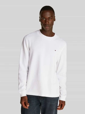 bluzka z długim rękawem o kroju regular fit z subtelnym detalem z logo Tommy Hilfiger Biały