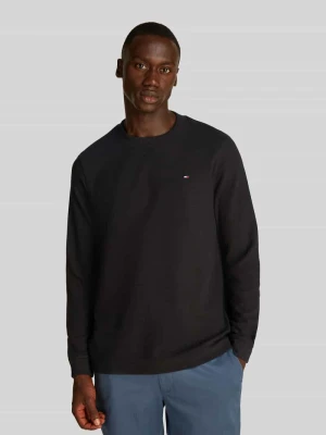 bluzka z długim rękawem o kroju regular fit z subtelnym detalem z logo Tommy Hilfiger Czarny