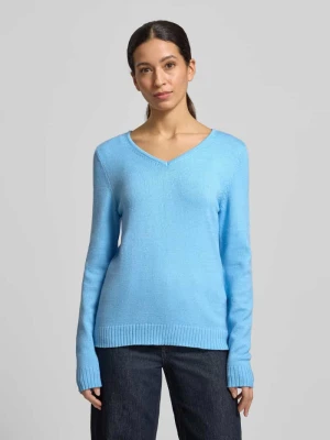 Bluzka z długim rękawem o kroju regular fit z wiskozy z efektem dzianiny model ‘Viril’ Vila