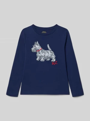 Bluzka z długim rękawem o kroju regular fit z wyhaftowanym logo Polo Ralph Lauren Kids