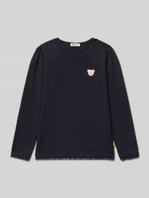 Bluzka z długim rękawem o kroju regular fit z wyhaftowanym logo Steiff