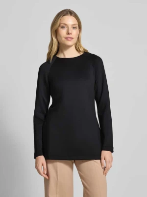 Bluzka z długim rękawem o kroju regular fit ze scuby model ‘UNDICI’ MM