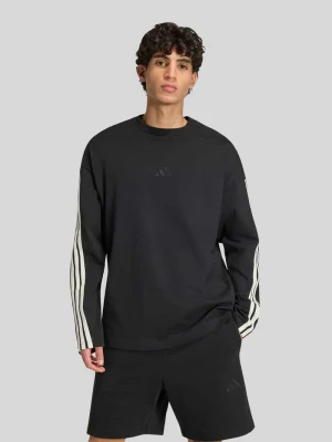 Bluzka z długim rękawem o kroju relaxed fit z czystej bawełny Adidas Czarny