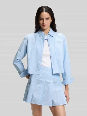 Bluzka z długim rękawem o kroju relaxed fit z czystej bawełny Hugo Blue