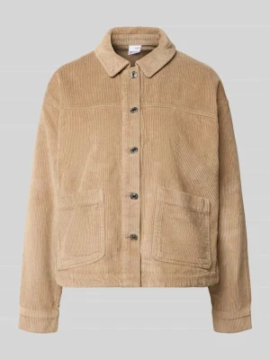 Bluzka z długim rękawem o kroju relaxed fit z czystej bawełny model 'JAMIE' Vero Moda Piaskowy