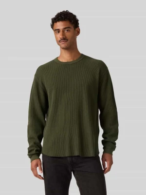 Bluzka z długim rękawem o kroju relaxed fit z czystej bawełny model 'THERMAL TEE GARMEN' Levi's Khaki