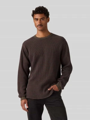 Bluzka z długim rękawem o kroju relaxed fit z czystej bawełny model 'THERMAL TEE YANNIC' Levi's Ciemnobrązowy
