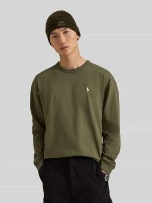 Bluzka z długim rękawem o kroju relaxed fit z czystej bawełny Polo Ralph Lauren Oliwkowy
