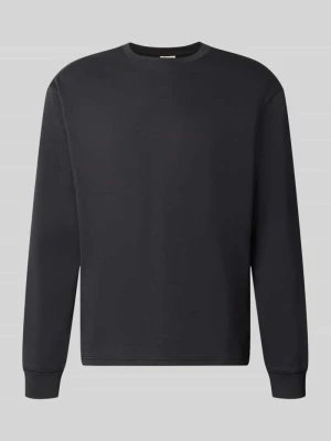 bluzka z długim rękawem o kroju relaxed fit z mieszanka bawełny model 'SCASPIAN' Only & Sons Czarny
