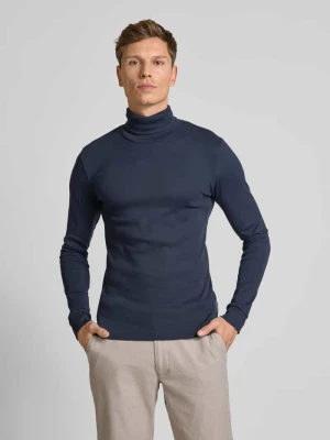 Bluzka z długim rękawem o kroju shaped fit z czystej bawełny z golfem Marc O'Polo