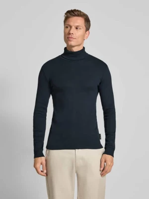 Bluzka z długim rękawem o kroju shaped fit z czystej bawełny z golfem Marc O'Polo