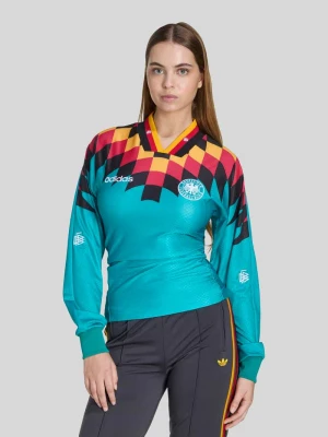 bluzka z długim rękawem o kroju slim fit z aplikacją z logo dfb adidas Originals