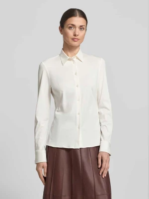 Bluzka z długim rękawem o kroju slim fit z czystej bawełny model 'BRONTA_TUESDAY' Boss