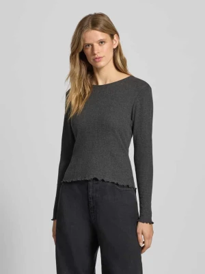 Bluzka z długim rękawem o kroju slim fit z czystej bawełny model ‘CARLOTTA’ Only