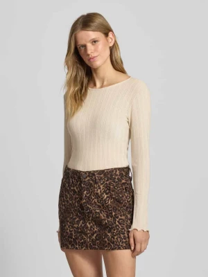 Bluzka z długim rękawem o kroju slim fit z czystej bawełny model ‘CARLOTTA’ Only
