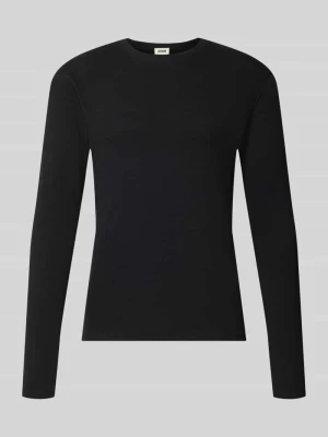 Bluzka z długim rękawem o kroju slim fit z czystej bawełny model 'Enil' Drykorn Czarny