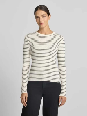 bluzka z długim rękawem o kroju slim fit z czystej bawełny model 'NURIT' Drykorn Écru