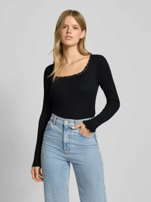 Bluzka z długim rękawem o kroju slim fit z czystej bawełny model ‘XENA’ Only