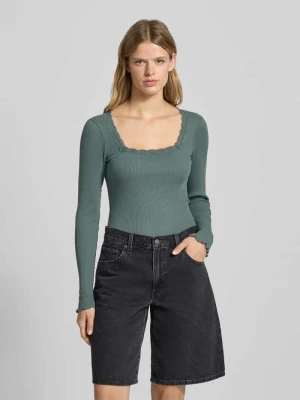Bluzka z długim rękawem o kroju slim fit z czystej bawełny model ‘XENA’ Only