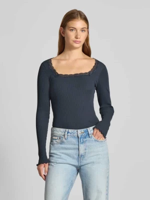 Bluzka z długim rękawem o kroju slim fit z czystej bawełny model ‘XENA’ Only
