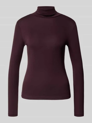 bluzka z długim rękawem o kroju slim fit z elastycznej mieszanki bawełny model 'OKTOBER' comma Bordowy