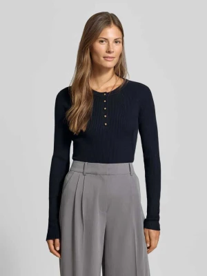 Bluzka z długim rękawem o kroju slim fit z imitacją dzianiny MYON