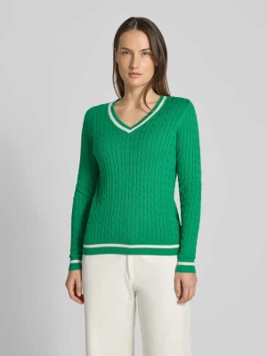 Bluzka z długim rękawem o kroju slim fit z imitacji dzianiny Christian Berg Woman