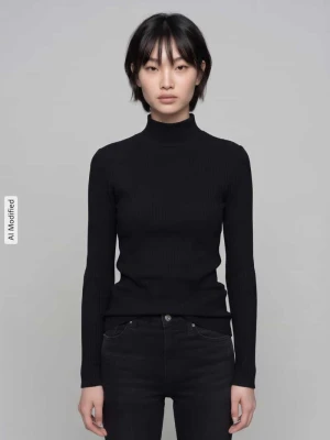 Bluzka z długim rękawem o kroju slim fit z mieszanka bawełny model 'Driza_4' Hugo Czarny