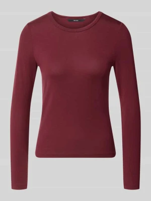 bluzka z długim rękawem o kroju slim fit z mieszanka lyocellu model 'ADA' Vero Moda Bordowy