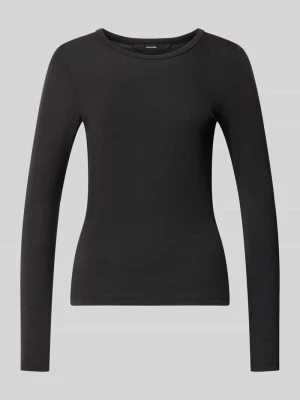 bluzka z długim rękawem o kroju slim fit z mieszanka lyocellu model 'ADA' Vero Moda Czarny