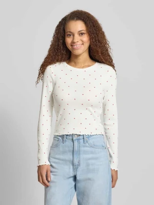 Bluzka z długim rękawem o kroju slim fit z mieszanki bawełny ekologicznej model ‘FENJA’ Only