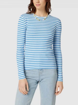 Bluzka z długim rękawem o kroju slim fit z mieszanki bawełny ekologicznej model ‘RUKA’ Pieces