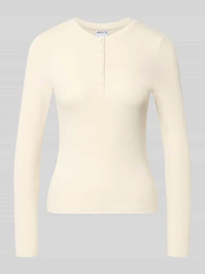 Bluzka z długim rękawem o kroju slim fit z mieszanki bawełny Jake*s Écru
