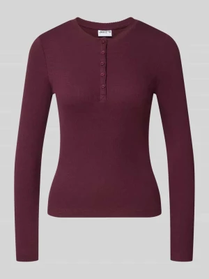 Bluzka z długim rękawem o kroju slim fit z mieszanki bawełny Jake*s Śliwkowy