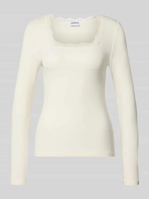 Bluzka z długim rękawem o kroju slim fit z mieszanki bawełny Jake*s Złamany biały